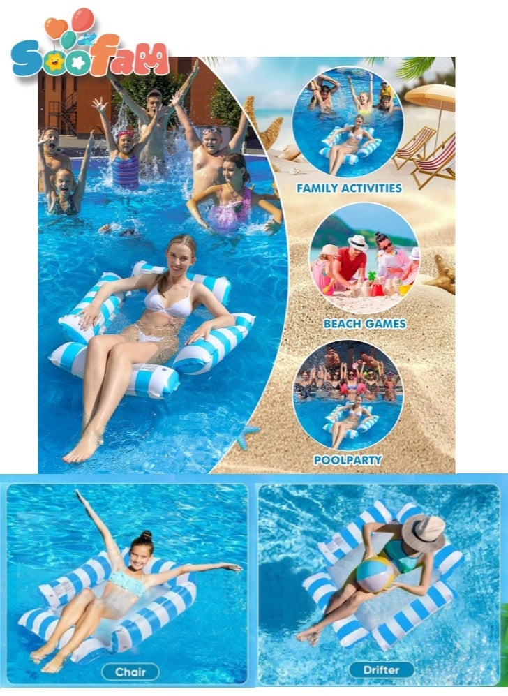 Soofam - Pool Floats Adult Size, Inflatable Pool Float for Swimming Pool Accessories,Pool Lounger Sofa Portable Floating Water Hammock Swimming Pool Chair for Outdoor, Beach - Image 1