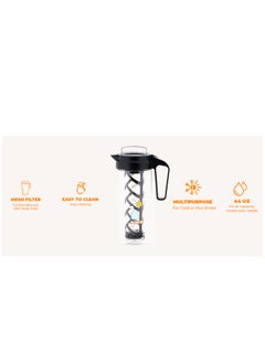 Any Morning Cold Brew Coffee Maker 1300ml, Coffee Brewer for Ice Coffee and Ice Tea, Durable Borosilicate Glass Pitcher  44oz, Removable Mesh Filter - CGJ054  - Image 3