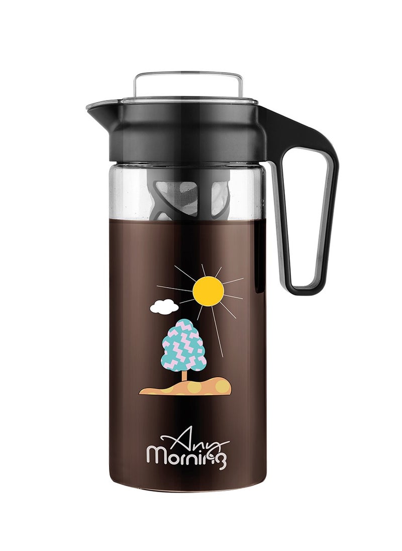 Any Morning Cold Brew Coffee Maker 1300ml, Coffee Brewer for Ice Coffee and Ice Tea, Durable Borosilicate Glass Pitcher  44oz, Removable Mesh Filter - CGJ054  - Image 2