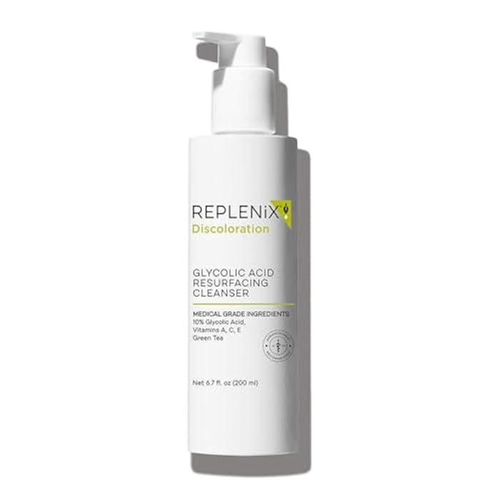 Replenix Glycolic Acid Resurfacing Facial Cleanser, Gentle Medical Grade Exfoliating Face Wash for Skin Discoloration (6.7 fl. oz) - Image 1