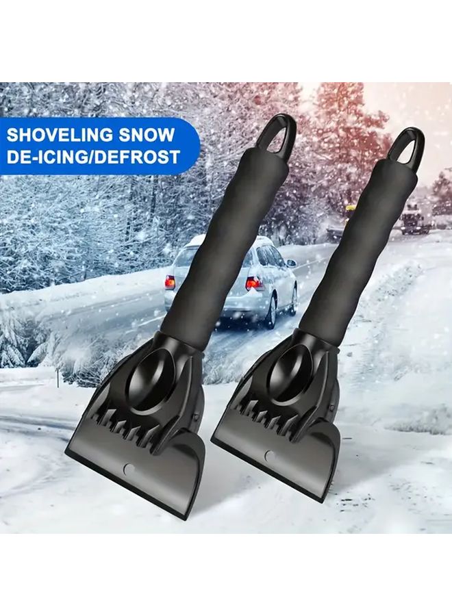 Heavy Duty Black Snow Shovel with Non Slip Grip Ice Removal Tool for Cars Trucks SUVs - Image 1