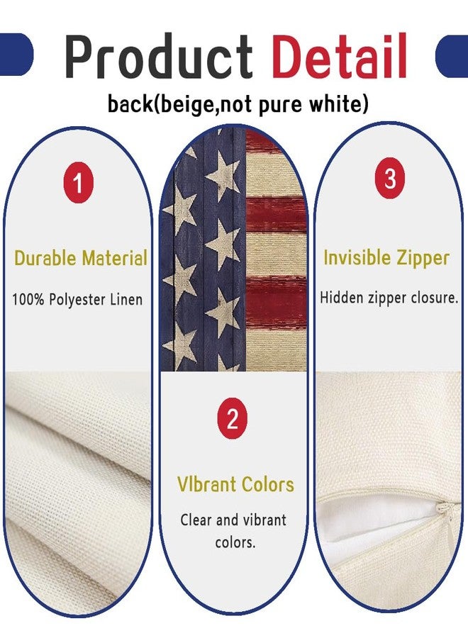 RABUSOFA 4th of July Patriotic Pillow Cover 12x20,Independence Memorial Day Vintage Decor Stripes America Flag Outdoor Lumbar Cushion Case Decoration for Home Sofa Couch - Image 5