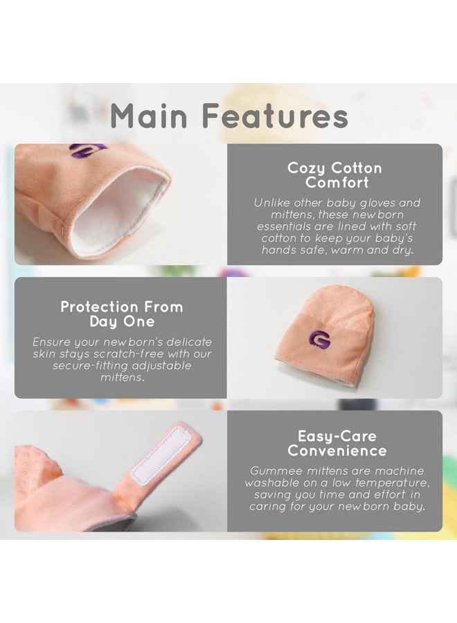 Gummee Glove Anti Scratch Teething Mittens Pink - Image 1