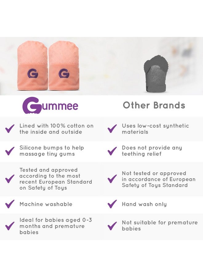 Gummee Glove Anti Scratch Teething Mittens Pink - Image 4