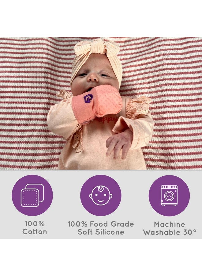 Gummee Glove Anti Scratch Teething Mittens Pink - Image 2
