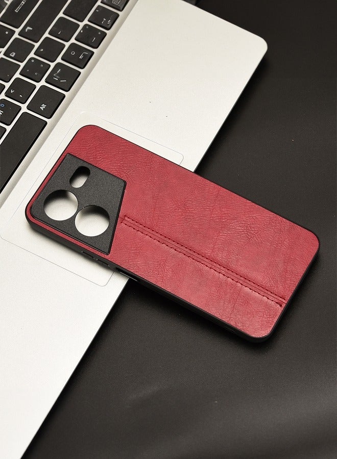 أوكيوز جراب حماية لهاتف Tecno Pova 5 Pro مخيط بحرفية عالية متوافق مع شبكات الجيل الخامس تغطية كاملة جلد صناعي ممتاز مادة TPU PC - Image 1