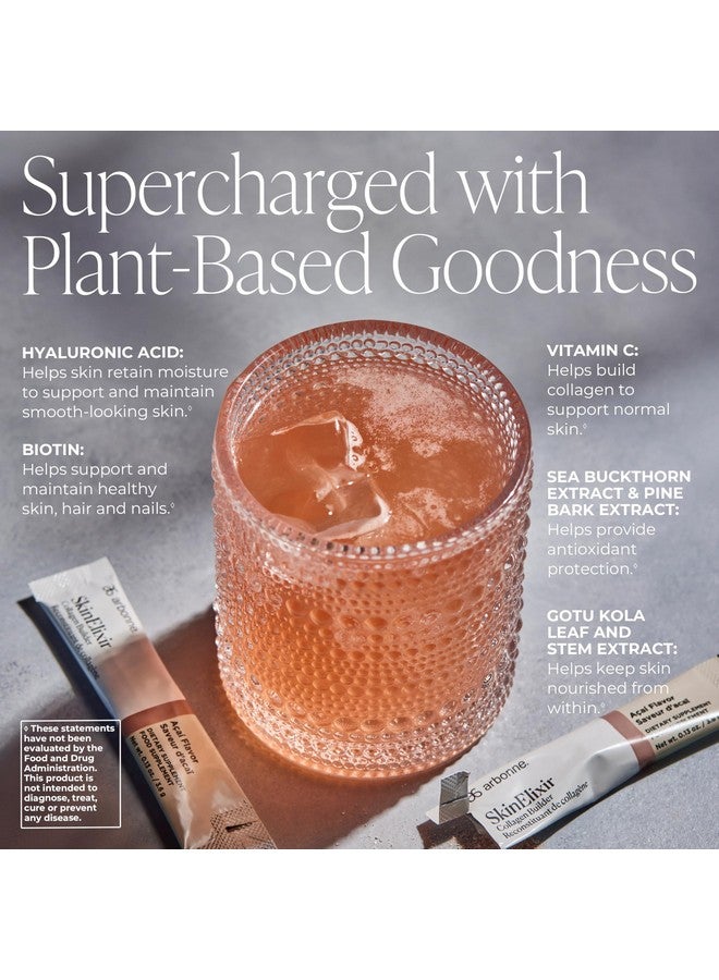 Arbonne SkinElixir Collagen Powder Builder - Açaí-Flavored Vegan Supplement for Women with Hyaluronic Acid, Vitamin C, Biotin & Antioxidants - Supports Healthy Skin, Hair & Nails - 30 Stick Packs - Image 3
