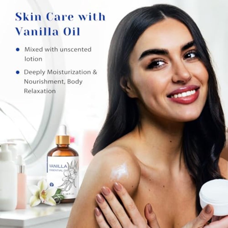زيت الفانيليا العطري للناشر، زيت الفانيليا الطبيعي النقي للبشرة، صناعة الصابون، صناعة الشموع - 3.38 أونصة سائلة عطر قوي للناشر، الجسم، البشرة، العطور، اللوشن، رائحة صنع صابون الشموع، رائحة حلوة دافئة - Image 3