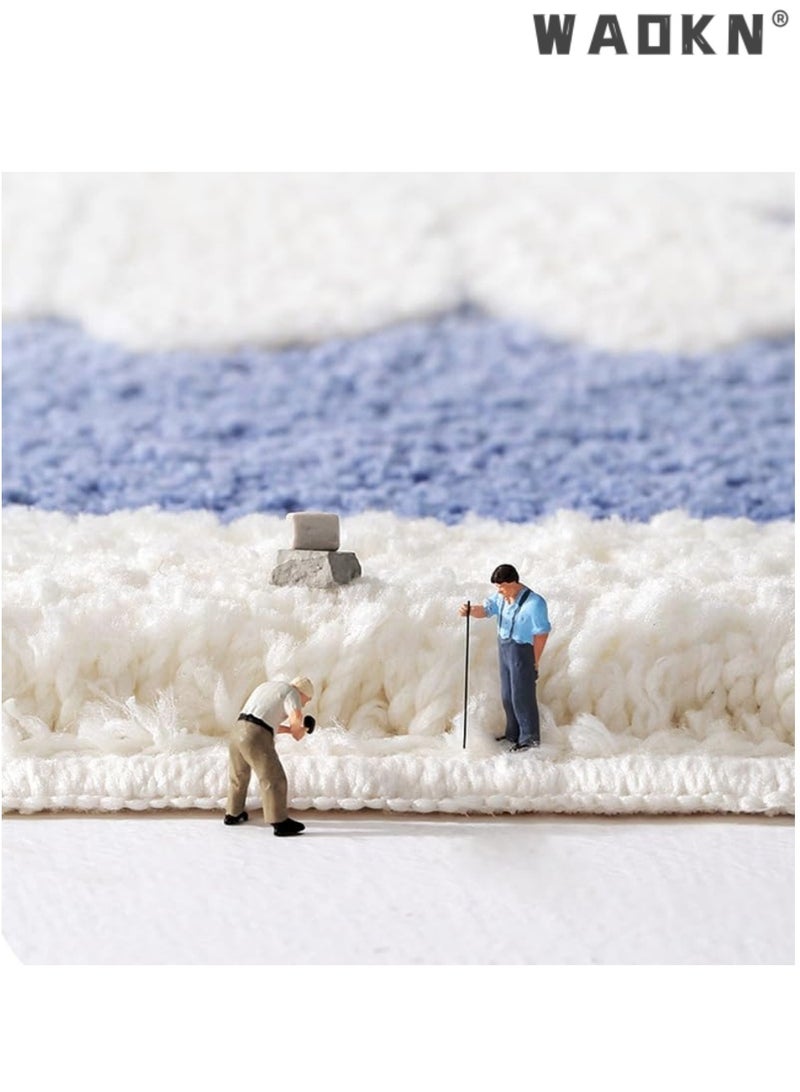 WAOKN Water absorbing and non slip bathroom floor mat, designed specifically for the bathroom entrance and bedroom bedside, made of soft plush material（50*80CM）  - Image 2