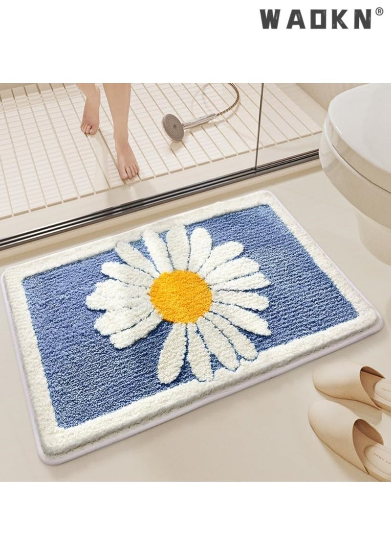WAOKN Water absorbing and non slip bathroom floor mat, designed specifically for the bathroom entrance and bedroom bedside, made of soft plush material（50*80CM）  - Image 5