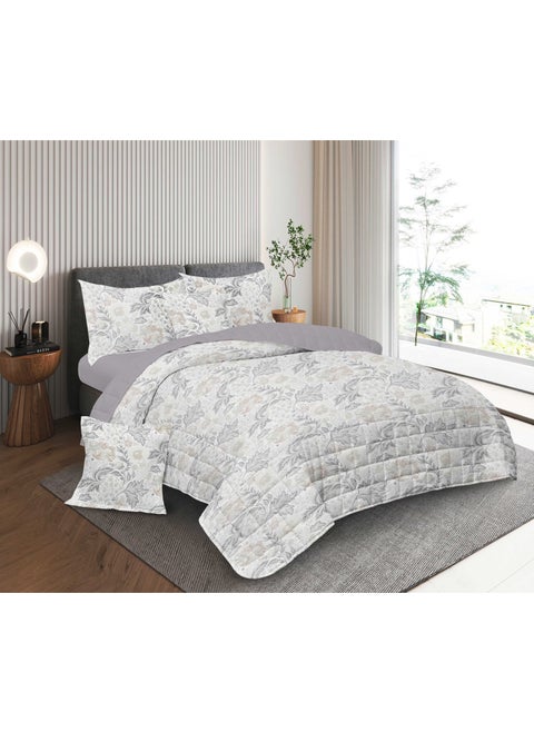 A practical summer double bed sheet with a printed design to suit your room's decor, made of microfiber, measuring 230*250cm.