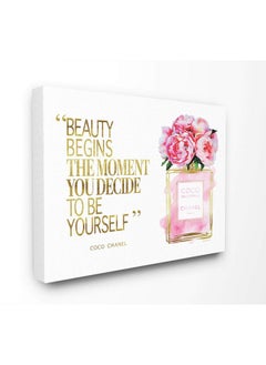 Stupell Industries Stupell Industries Fashioner Perfume Gold Pink Watercolor Inspirational Word, Design by Artist Amanda Greenwood Wall Art, 16 x 20  - Image 1