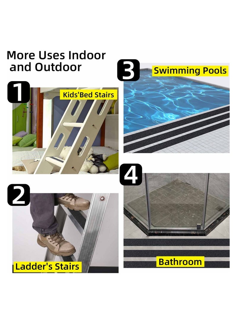 KASTWAVE Anti-Slip Grip Tape, Stair Step Anti-Slip Safety Tape, Anti-Slip Sticker High Grip Black for Step Indoor/Outdoor Traction Anti-Slip Safety Waterproof Tape (1 Roll, 2.5CM x 5M) - Image 4