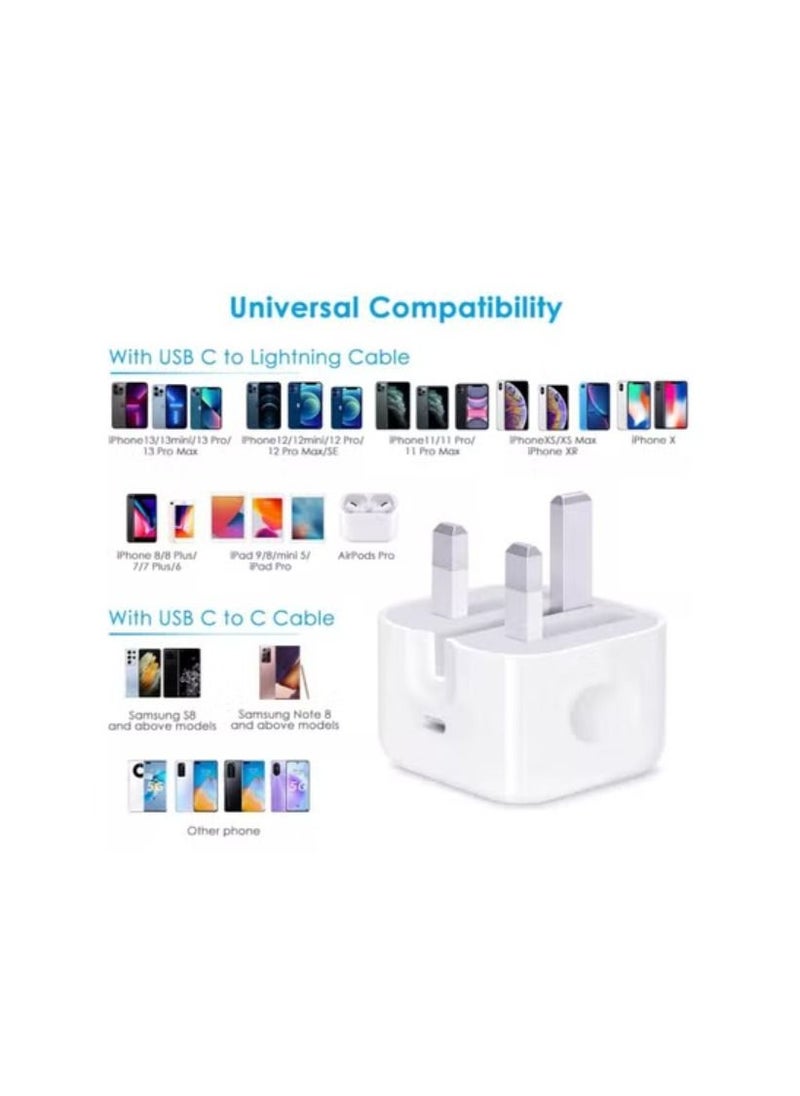 Generic - iPhone 20W Charger 【Apple MFi Certified】 USB C Plug Fast Charge and USB C to Lightning Cable 2M PD Power Adapter Compatible with iPhone 13 Pro Max 13 12 SE2020 11 XR XS Max X 8 Plus iPad Pro Air Mini - Image 1