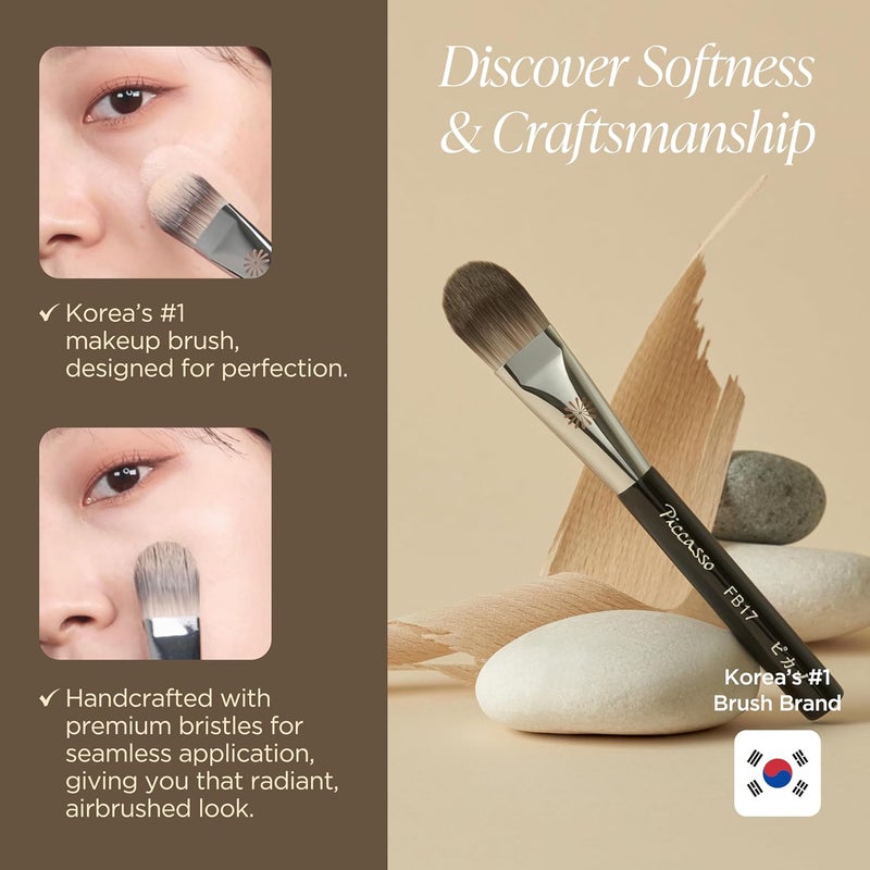 Piccasso Brush Shiny Creation FB17 Foundation Brush for Face Makeup Brushes - Image 3