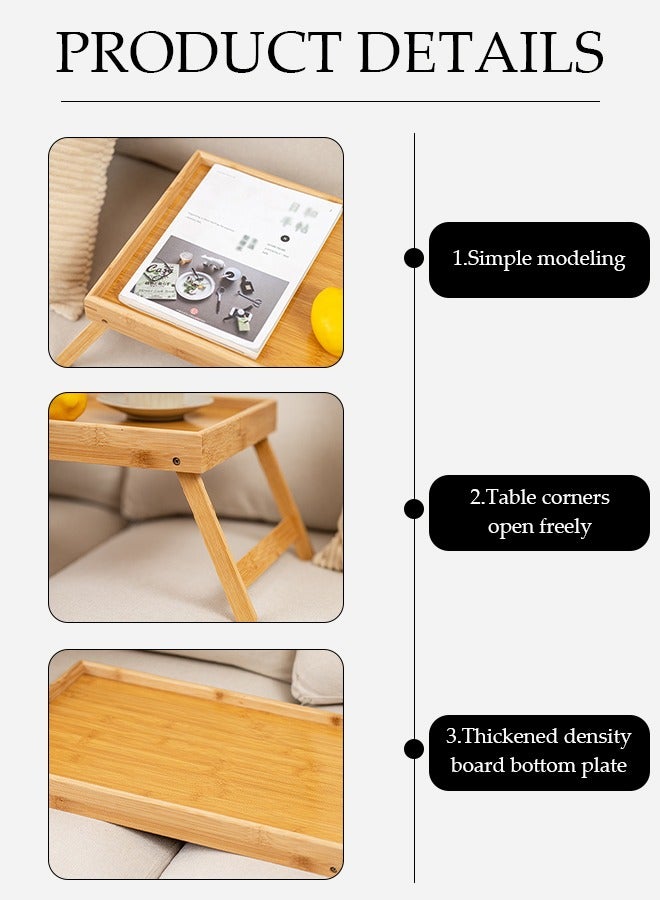 DUNISO طاولة خشبية قابلة للطي، طاولة مربعة قابلة للتعديل، مكتب دراسة، مكتب كمبيوتر، بدون مقبض، مناسبة للابتوب، الدراسة، تناول الطعام، النزهات الداخلية والخارجية، 50 * 30 * 23 سم - Image 2