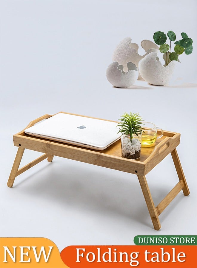 DUNISO طاولة خشبية قابلة للطي، طاولة مربعة قابلة للتعديل، مكتب دراسة، مكتب كمبيوتر، بدون مقبض، مناسبة للابتوب، الدراسة، تناول الطعام، النزهات الداخلية والخارجية، 50 * 30 * 23 سم - Image 3