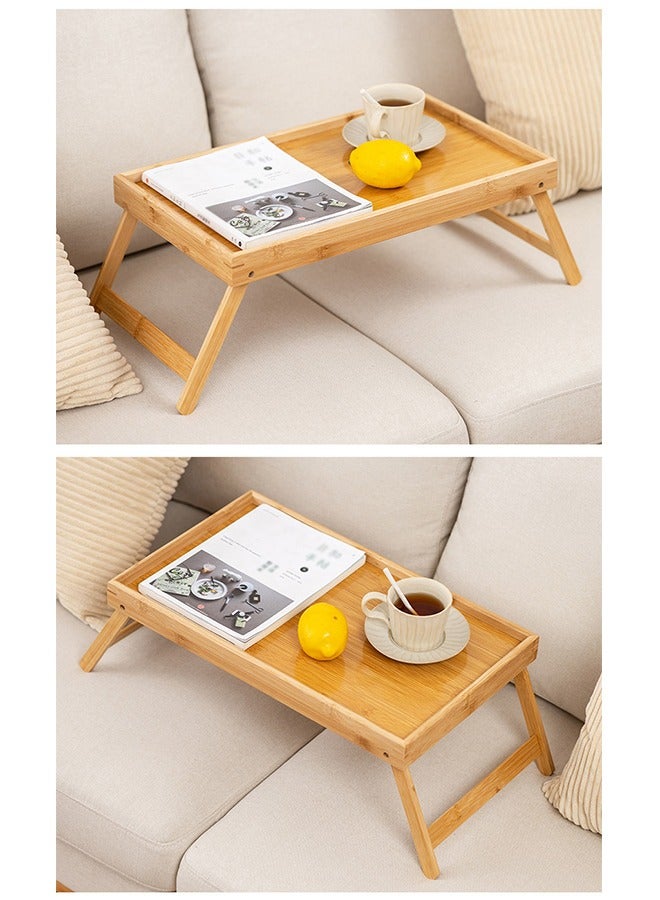 DUNISO طاولة خشبية قابلة للطي، طاولة مربعة قابلة للتعديل، مكتب دراسة، مكتب كمبيوتر، بدون مقبض، مناسبة للابتوب، الدراسة، تناول الطعام، النزهات الداخلية والخارجية، 50 * 30 * 23 سم - Image 1