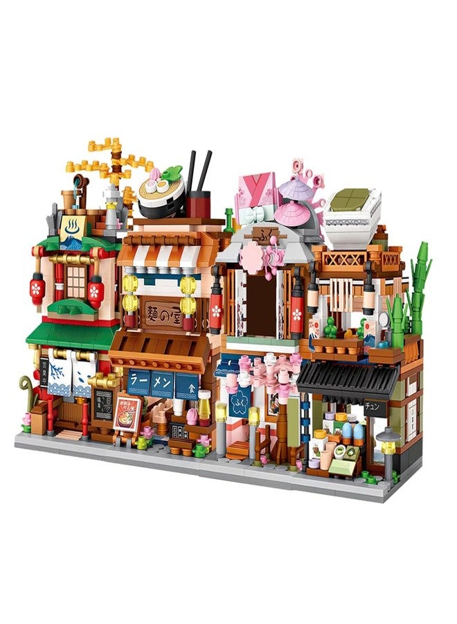 DUANT 39054 Mini Blocks 4 in 1 Japanese Street View House Building Block Kit,1608 Pieces MOC Construction Creative Japan Architecture Model Set, Awesome Building Gift for Adult - Image 2