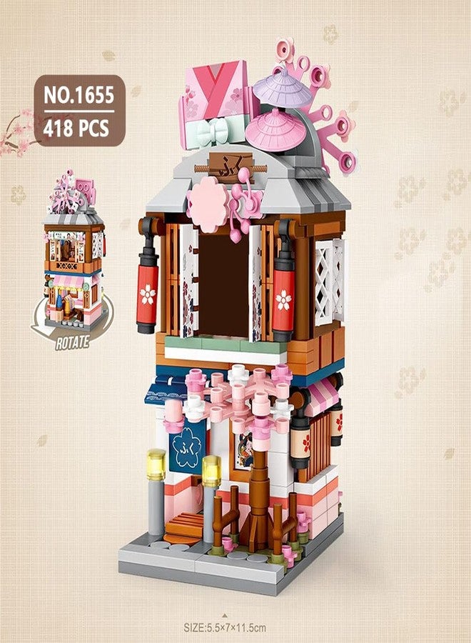 DUANT 39054 Mini Blocks 4 in 1 Japanese Street View House Building Block Kit,1608 Pieces MOC Construction Creative Japan Architecture Model Set, Awesome Building Gift for Adult - Image 5