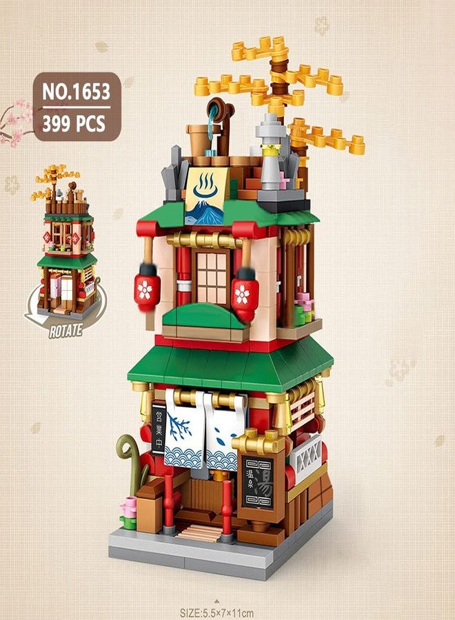 DUANT 39054 Mini Blocks 4 in 1 Japanese Street View House Building Block Kit,1608 Pieces MOC Construction Creative Japan Architecture Model Set, Awesome Building Gift for Adult - Image 3