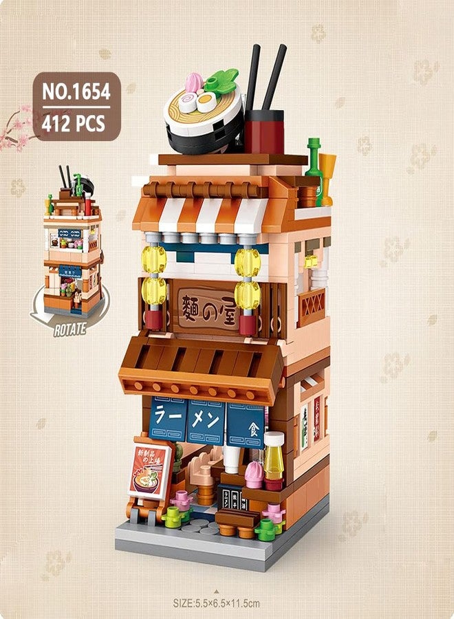 DUANT 39054 Mini Blocks 4 in 1 Japanese Street View House Building Block Kit,1608 Pieces MOC Construction Creative Japan Architecture Model Set, Awesome Building Gift for Adult - Image 4
