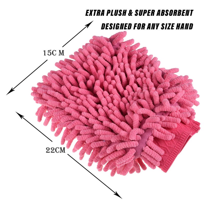 Kuber Industries Kuber Industries Gloves | Microfiber Cleaning Gloves | Chenille Mitts for Kitchen | 50 GSM Hand Duster for Kitchen | Hand Gloves For Car | Duster for Glass | Pack of 2 | Multi - Image 3