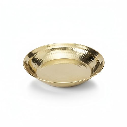 P-TAL Brass Paraat for Dough Atta Kneading Handmade | 100% Pure Brass Parat Platter Kneading Thaal Utensils for Your Kitchen (Large) - Image 1