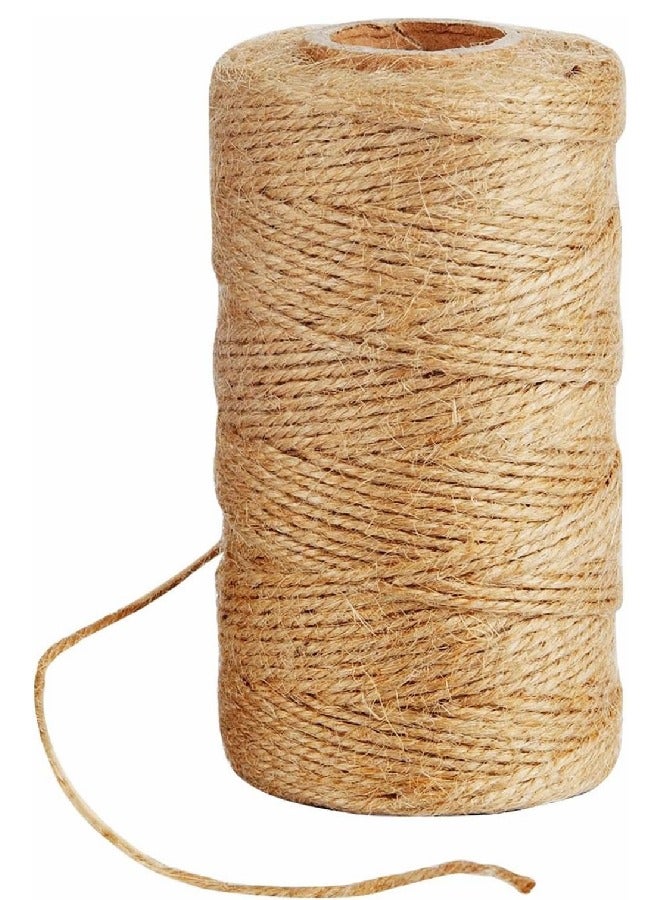 SKY-TOUCH SKY-TOUCH Natural Jute Twine 200M, 3 Ply Garden String Brown Twine 2mm Thickness, Garden Twine for Decoration Garden Floristry DIY Arts Bundling Crafts & Wrapping  - Image 1
