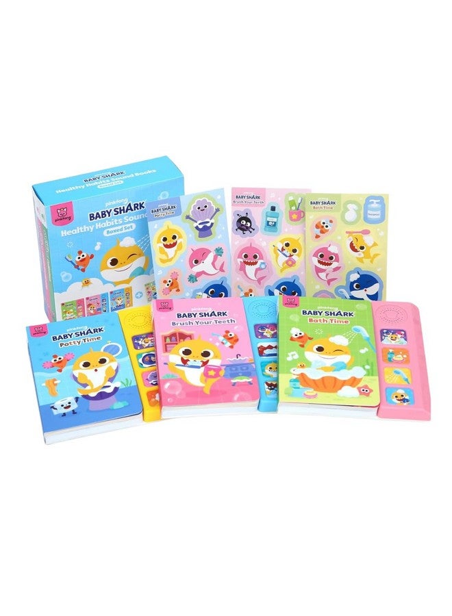 Pinkfong [4BTN] Pinkfong Baby Shark Healthy Habits Sound Books Boxed Set | Potty Time, Brush Your Teeth & Bath Time | Musical Learning Toy for Toddlers 1-3 | Baby Shark Birthday - Image 1