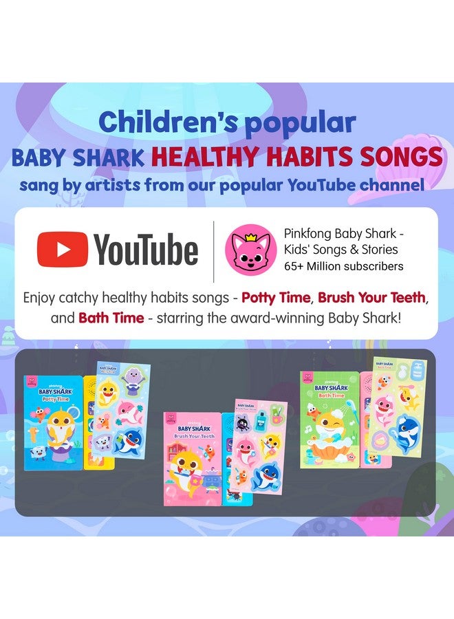 Pinkfong [4BTN] Pinkfong Baby Shark Healthy Habits Sound Books Boxed Set | Potty Time, Brush Your Teeth & Bath Time | Musical Learning Toy for Toddlers 1-3 | Baby Shark Birthday - Image 4