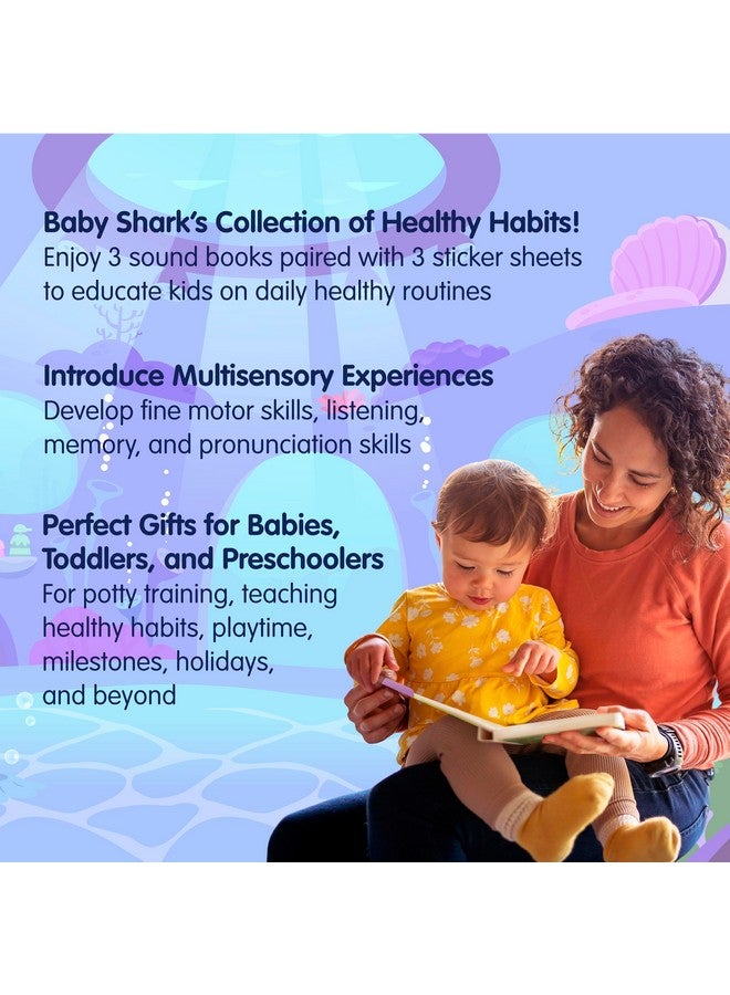 Pinkfong [4BTN] Pinkfong Baby Shark Healthy Habits Sound Books Boxed Set | Potty Time, Brush Your Teeth & Bath Time | Musical Learning Toy for Toddlers 1-3 | Baby Shark Birthday - Image 5