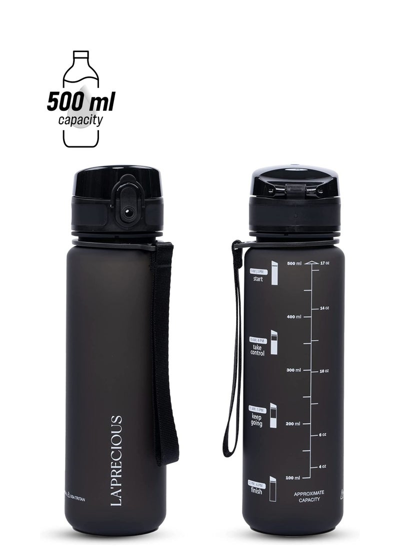 LA' PRECIOUS 500ml Water Bottle for Adults and Kids - USA Tritan Material Non-Toxic BPA Free - Fast Flow - Flip Top Leak Proof Lid and One Click Open  - Image 1
