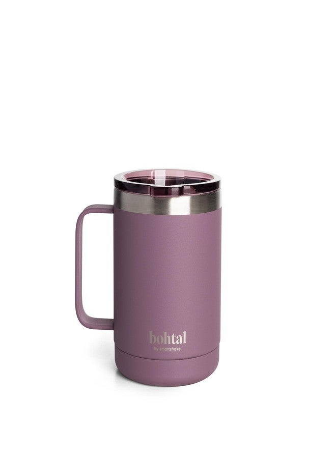 Smartshake Bohtal Insulated Coffee Mug 12 oz, Double Wall Vacuum Insulated Mug with Lid, Leakproof BPA-Free Stainless Steel Coffee Cup, Travel Mug for Hot & Cold Beverages (Plum) - Image 1