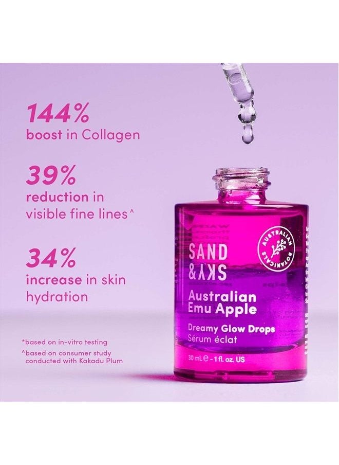 Sand & Sky Australian Glow Berries Dreamy Glow Drops - Bi-Phase Hyaluronic Acid Serum with Vitamin C and Jojoba Oil Facial Serum Face Care  - Image 2