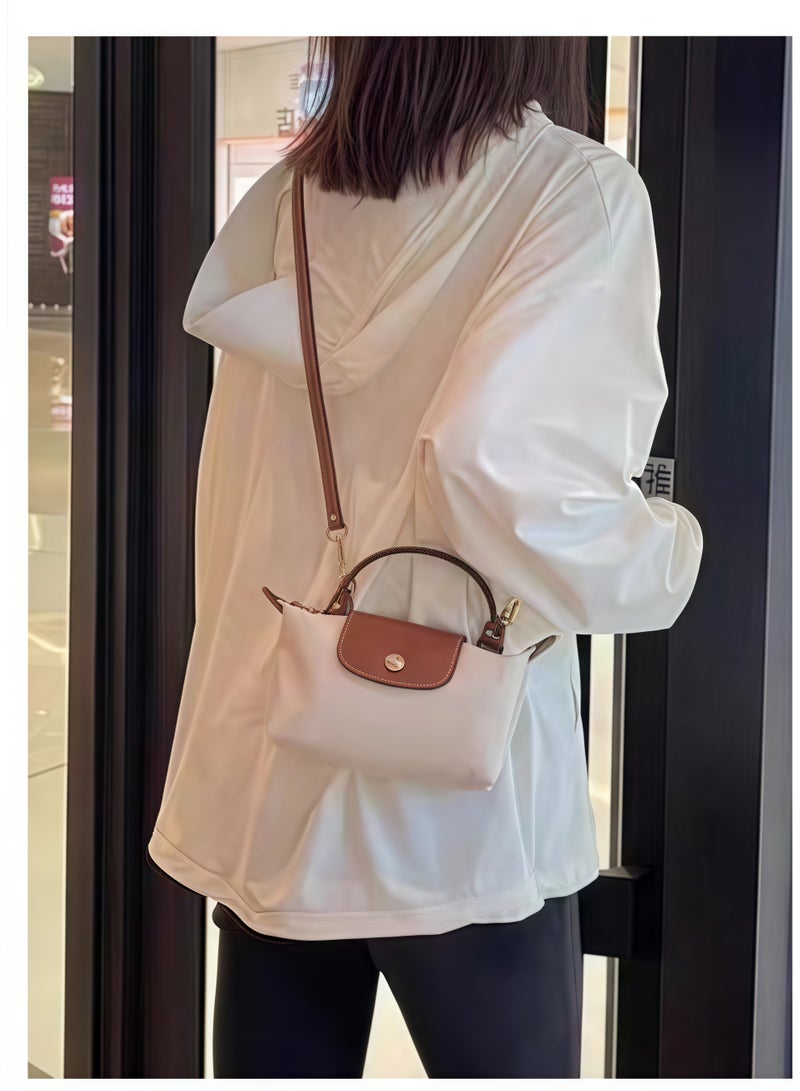 Longchamp Women's Mini handbag,Crossbody Bags,Shoulder Bag Shoulder strap with buckle,Paper White Classic Style  - Image 5