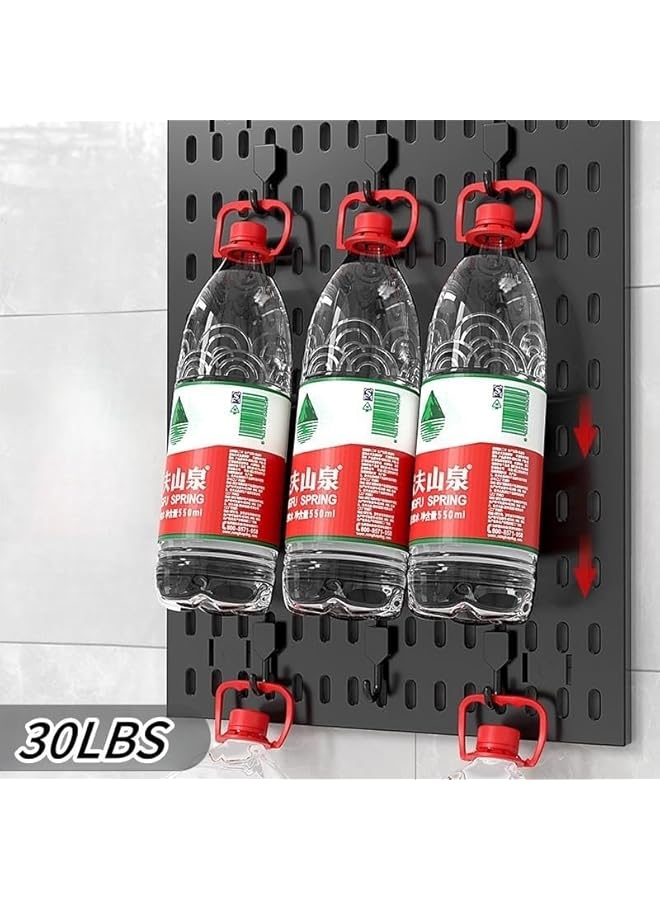 promass Pegboard Combination Kit, 4-Pack Pegboards and 22 Accessories Modular Hanging, Plastic Display Pegboard Panel Kits, Wall Organizer PegBoard Organizer for Home, Office (Black) - Image 4