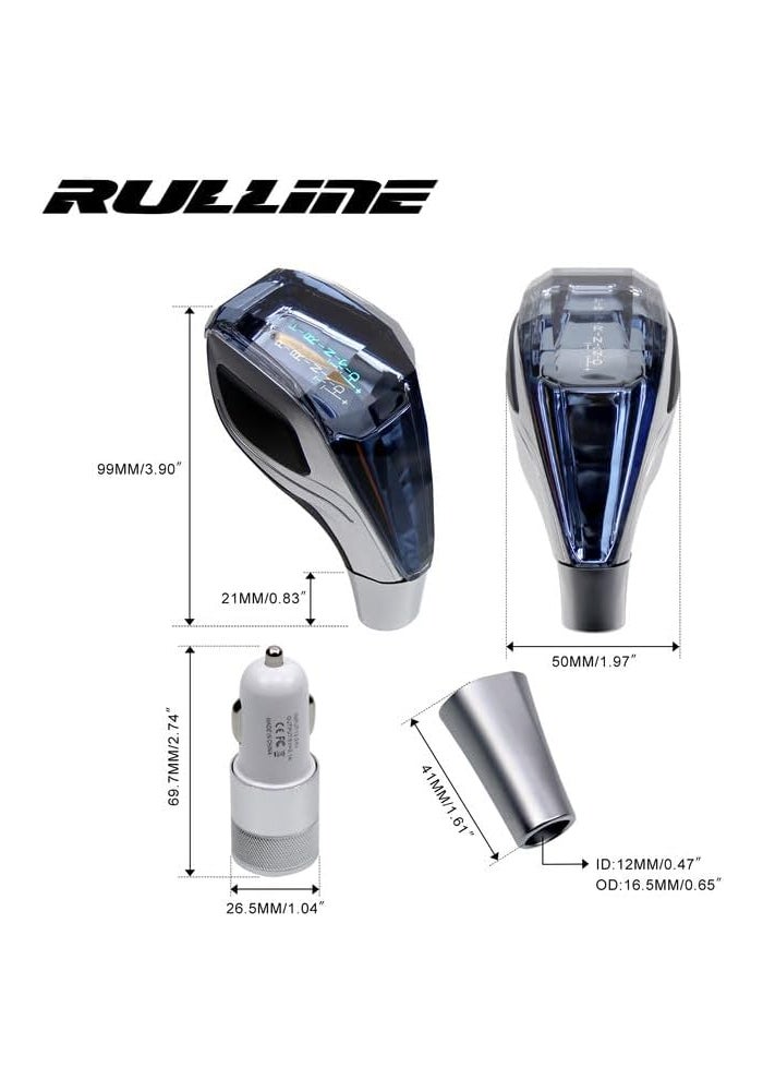 RULLINE Touch-Activated LED Illuminated Crystal Gear Shift Knob for Most Cars - Image 2