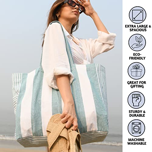 Folkulture Beach Bag 17x14 Waterproof Sandproof Large Tote Bags for Women Swimming Pool Travel Vacation Beach Essentials Accessories Gifts Bolsos Para Mujeres Simple Modern Pool Bag - Image 3