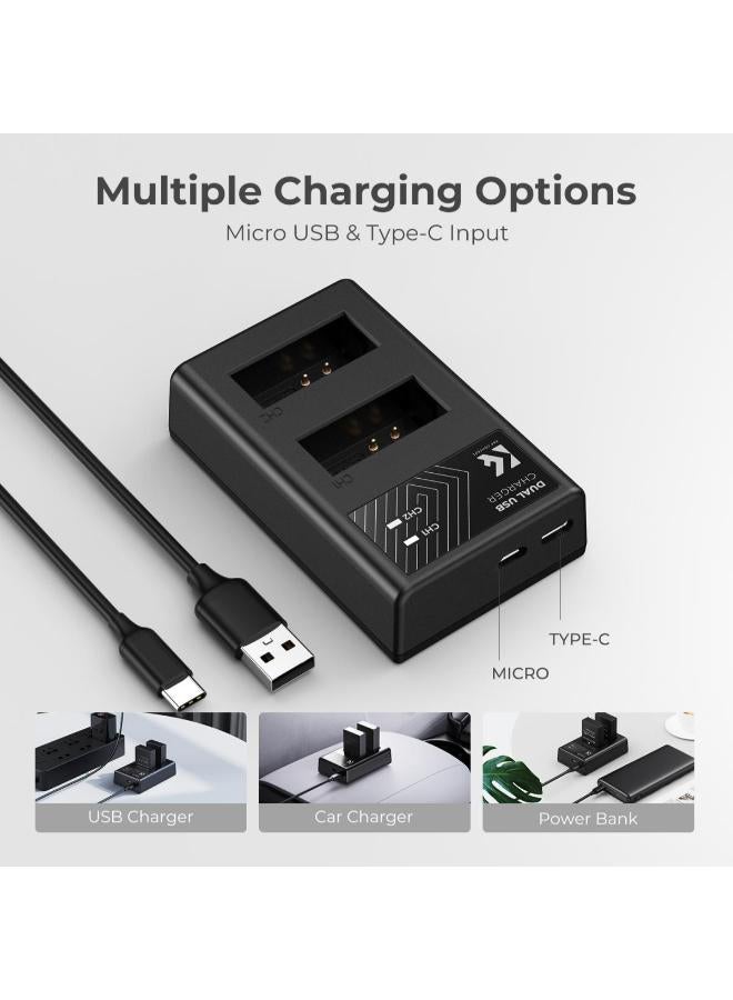 K&F Concept Dual LP-E12 High-Capacity Battery & Dual USB Charger Kit - Image 4