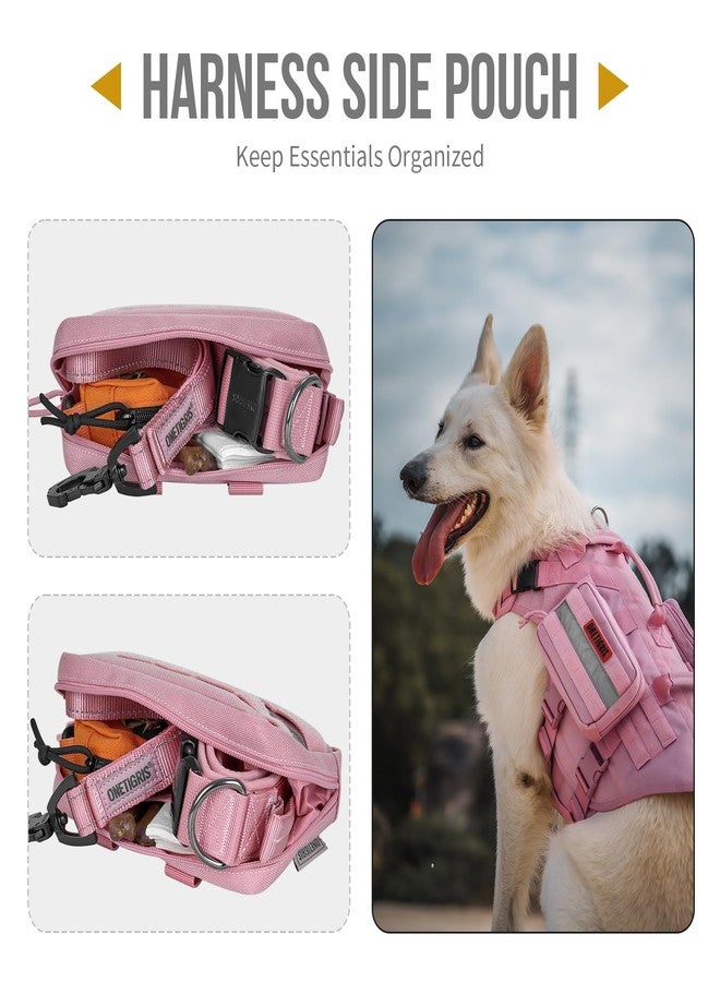 OneTigris Service Dog Vest Harness Saddle Bag Backpack Pouch, Emotional Support, Service Dog in Training,Quality Saddlebag for Tactical Dogs Vests(Pink) - Image 2