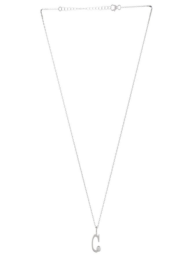 VOYLLA Alphabet C Round Cut CZ Pendant - Image 1