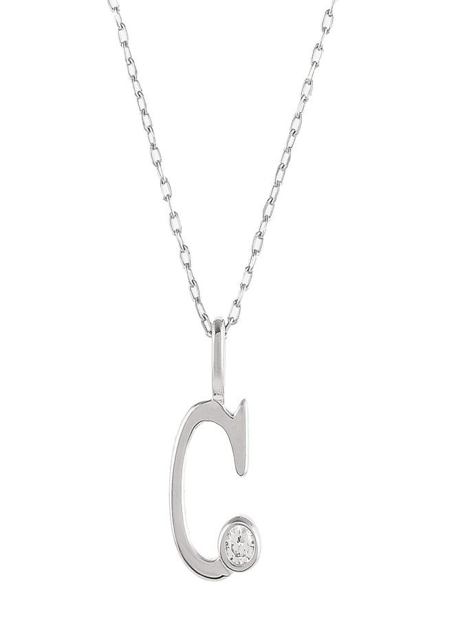 VOYLLA Alphabet C Round Cut CZ Pendant - Image 3