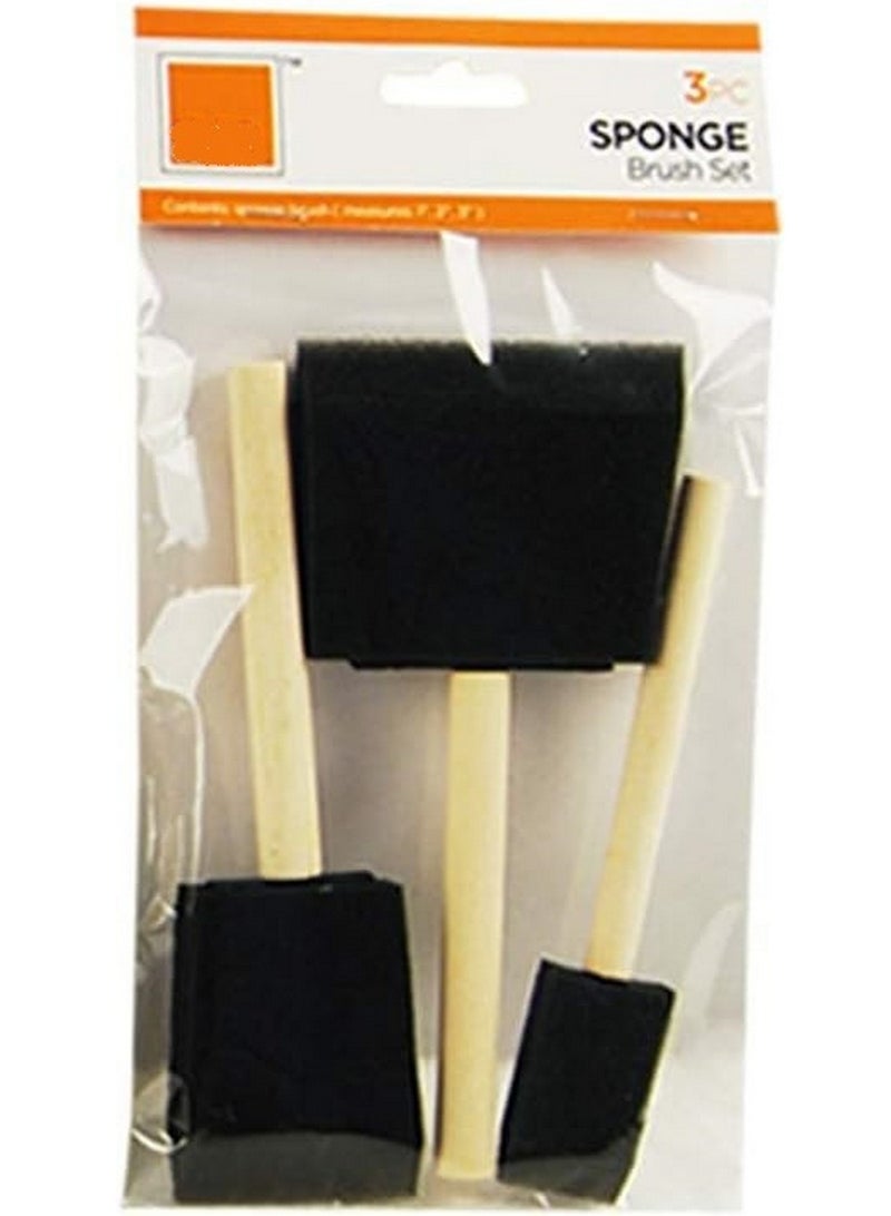 Generic Wooden Handle Sponge Brush Pant Stamper 3Pcs - Image 1