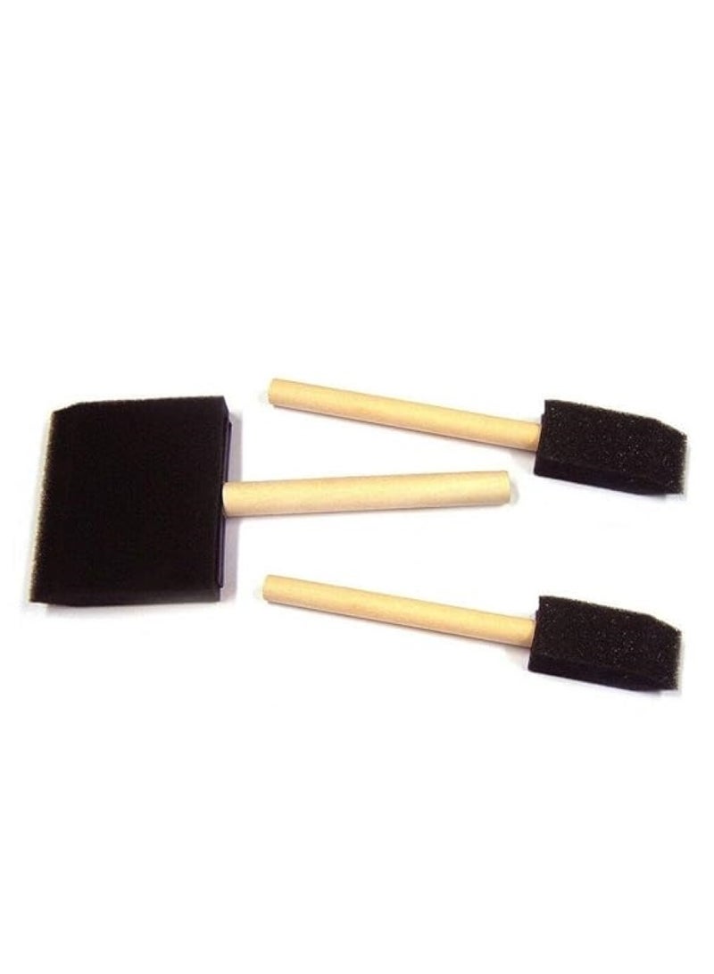 Generic Wooden Handle Sponge Brush Pant Stamper 3Pcs - Image 2