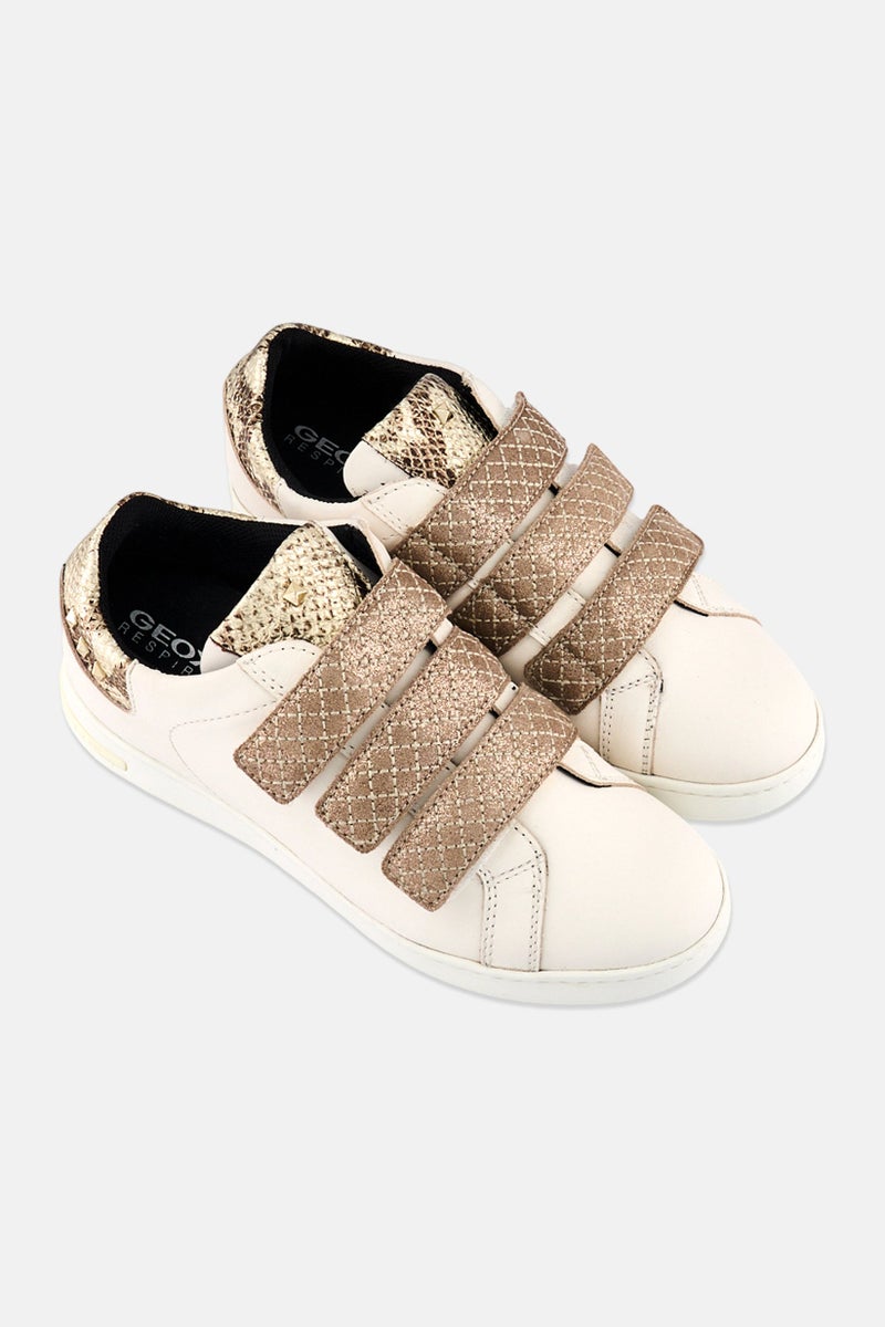 GEOX Women D Jaysen Velcro Closure Casual Shoes, White - Image 4