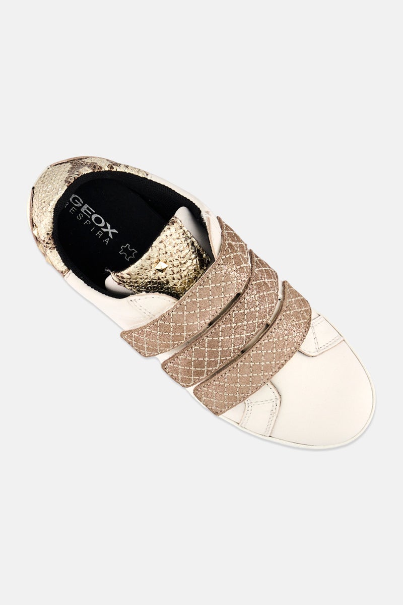 GEOX Women D Jaysen Velcro Closure Casual Shoes, White - Image 3