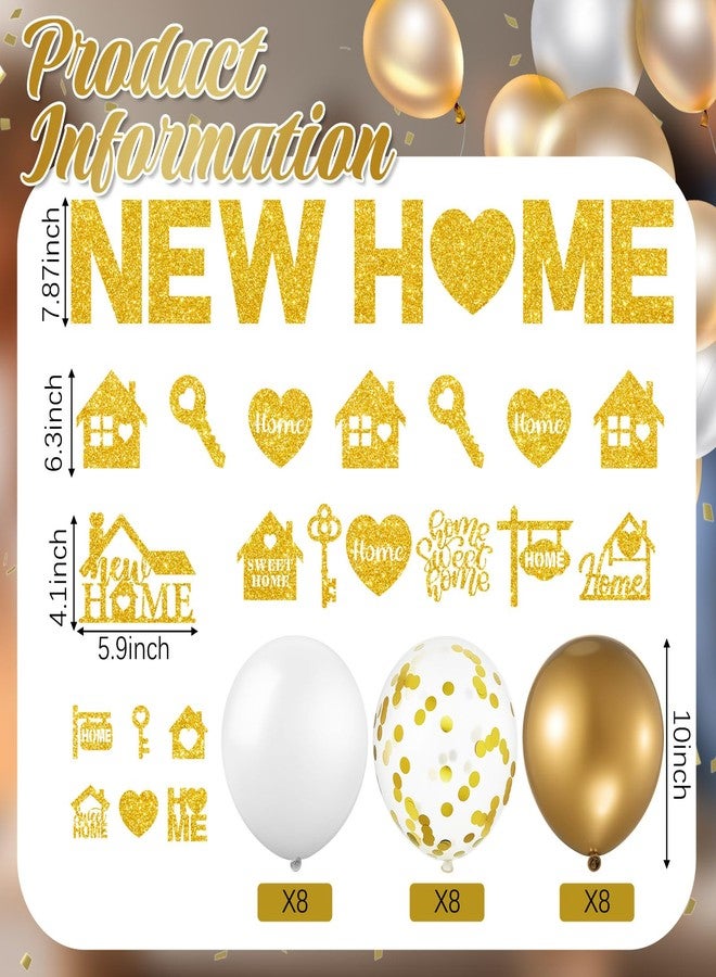 Weekgrat Gold Glitter New Home Party Decorations Housewarming Banner Hanging Swirls Cupcake Toppers for Housewarming Party Decorations Family New Chapter Sign - Image 2