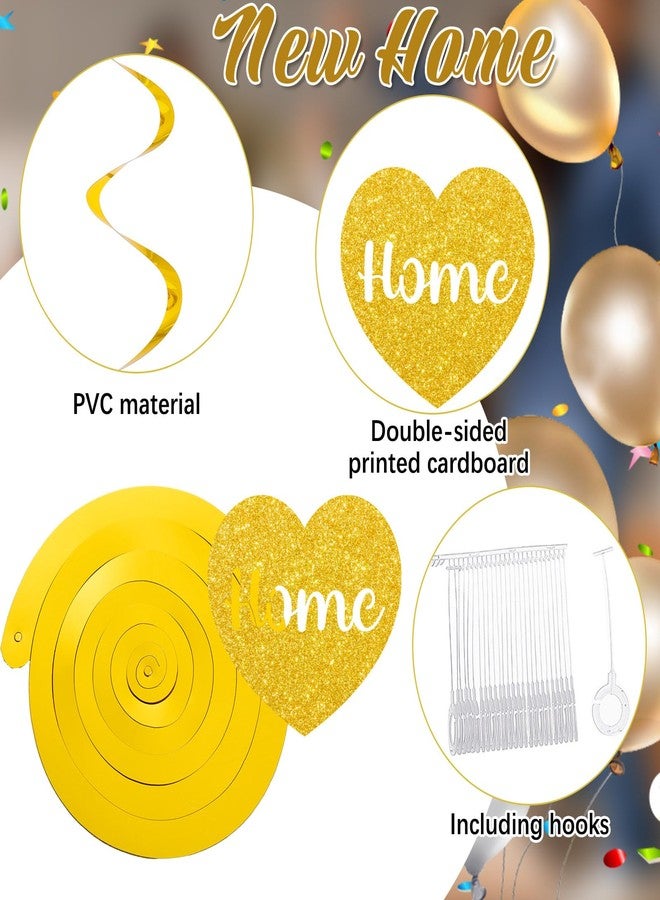 Weekgrat Gold Glitter New Home Party Decorations Housewarming Banner Hanging Swirls Cupcake Toppers for Housewarming Party Decorations Family New Chapter Sign - Image 3