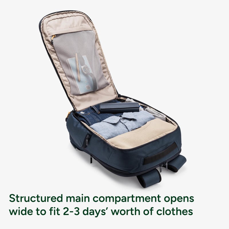 Halfday Roamer All-in-One Travel Backpack | 15â€ Laptop Compartment, Built-In Shoe/Laundry Pouch, Magnetic Sternum Strap, Padded Shoulder Support | Weekend & Business Trip Carry-On Bag, Marine - Image 2